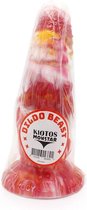 Kiotos Monstar - Dildo Beast 4 - 21 x 6.5 cm - Tie Dye Oranje/Wit/Rood