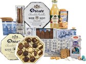 Cadeaupakket - Kerstpakket Holland nr 10 - Droste authentiek bewaarblik met 5 soorten chocolade pastilles en en diverse Hollandse lekkernijen