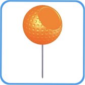 Golfbal dimple tee marker inclusief stalen pin – personaliseerbaar – oranje – 6 stuks