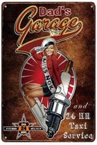 Retro Muur Decoratie uit Metaal Tank Station Vintage 22