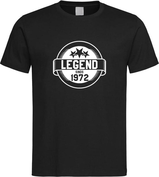 T-shirt Zwart avec imprimé « Legend since 1972 » Wit Taille XXL