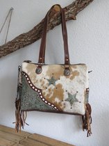 hand/schoudertas van Myra Bag (leer/vacht)