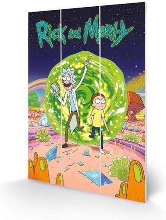 RICK & MORTY - Portal - Wood Print 20x29.5cm
