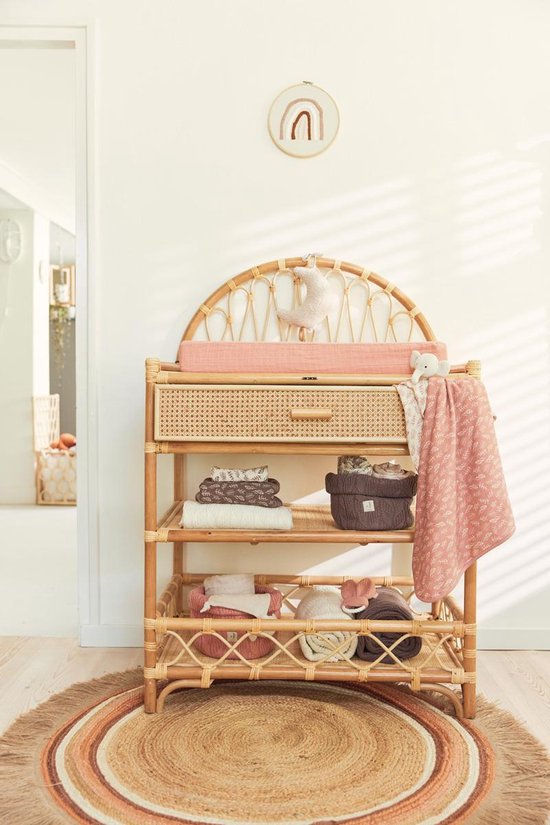 Jollein Aankleedkussenhoes Wrinkled 50x70cm - Rosewood — afbeelding 5