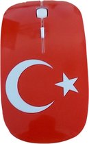 Funny Mouses - Turkse Vlag - Draadloze Computermuis - Grappige computergadgets & -accessoires