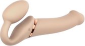 Strap On Me - Strapless Vibrerende Voorbind Dildo - Maat L - Beige - Sextoys - Vibrators