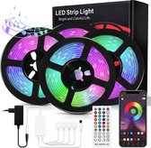 RGB LED-strip 20M | RGB-stripsverlichting | zelfklevend | ingebouwde microfoon | APP-bediening