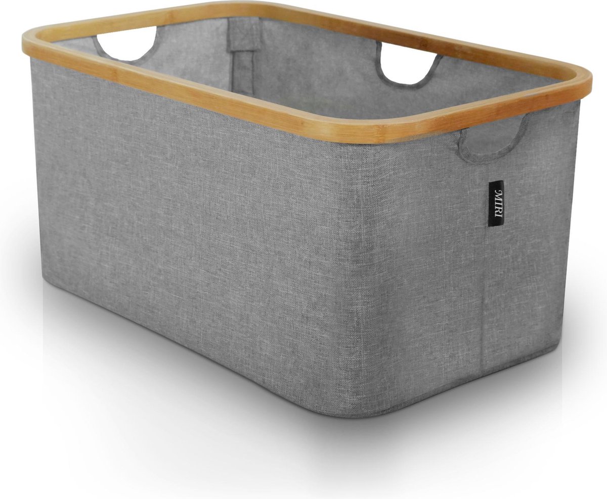 MiRi Opvouwbare Wasmand – Heupwasmand – Wasmanden – Opbergmand – Wasbox – 45L – Bamboe – Laundry Basket - MiRi
