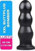 Lusty XXL Buttplug Bomber - 25 cm - Butt Plug - Anaalplug - Met Zuignap - Zwart - Anaal Toy  Seksspeeltjes - Sex Toys