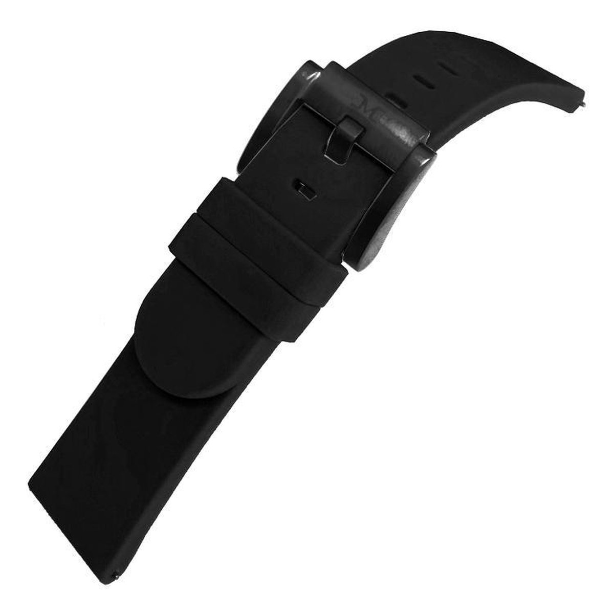 Marc Coblen - TW Steel Horlogeband Zwart Silicone Rubber Zwarte Gesp - 22mm