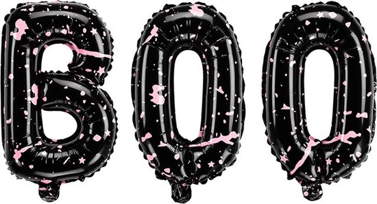 Halloween Helium Folie Ballon BOO! 65x35cm - Pink Halloween - Partydeco
