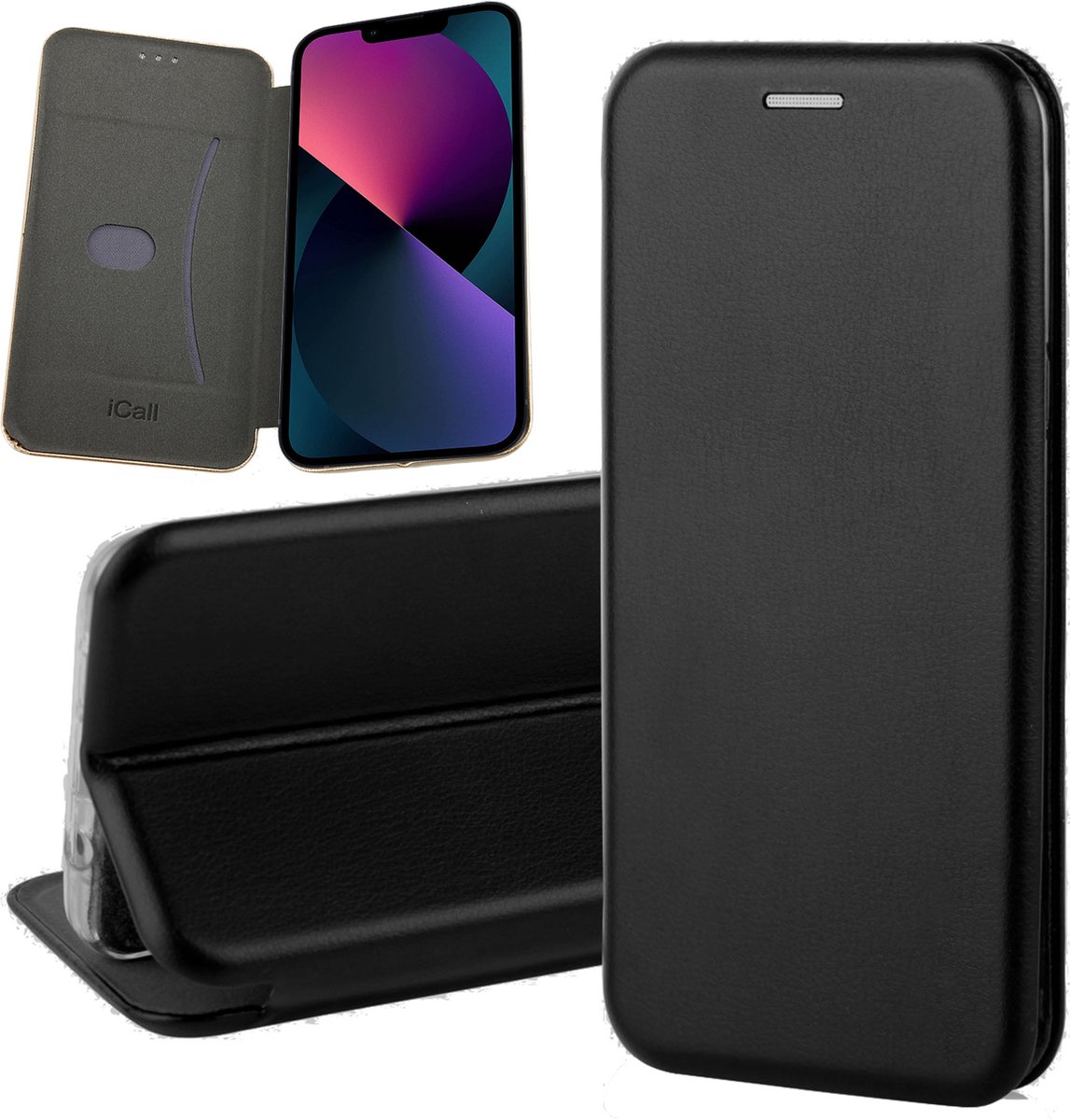 Hoesje geschikt voor iPhone 13 Pro Max - Portemonnee Book Case - Zwart