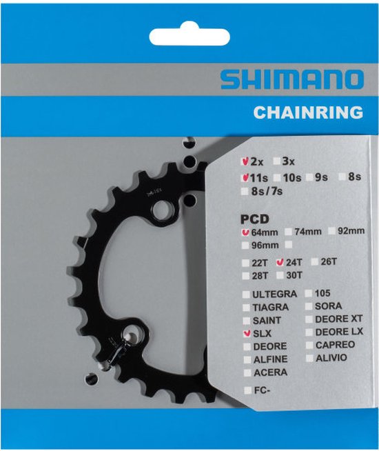 Kettingblad 38T Shimano SLX FC-M7000 2x11 speed - zwart