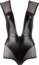 Wetlook Body Met Netstof - Zwart - Sexy Lingerie & Kleding - Lingerie Dames - Dames Lingerie - Body