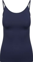 RJ Bodywear Pure Color dames spaghetti top (1-pack) - hemdje met smalle verstelbare bandjes - donkerblauw - Maat: L