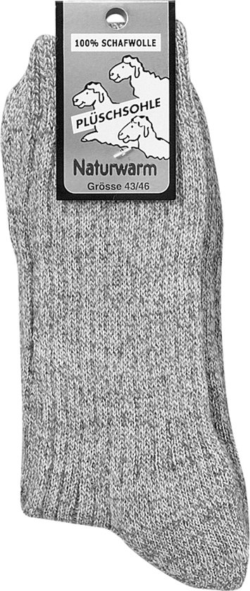 100% Schapenwollen sokken - badstof zool - zonder elastiek – 2 paar - maat 39/42