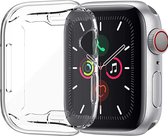 Hoesje Transparant voor Apple Watch Series 7 41 mm, Screenprotector voor Apple Watch Series 7 41mm, iWatch 7 41 mm Siliconen Hoesje en Screen Protector in 1, Doorzichtig Gel TPU Co