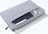 Laptop sleeve voor HP Enevy - Met Ritssluiting - extra accessoiresvak - Universeel laptop sleeve - hoes - spatwaterbestending - horizontaale zijvak -Extra bescherming 13,3 inch  (grijs)