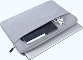 Laptop sleeve voor Lenovo Thinkpad - laptop sleeve extra bescherming - Met Ritssluiting - extra accessoiresvak hoes - horizontaale zijvak - spatwaterbestendig - 14,6 inch (grijs)