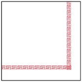 Serviettes blanches à motif grec / 40X40cm - 50 pièces