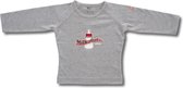 Twentyfourdips | T-shirt lange mouw baby met print 'Milkaholic' | Grijs melee | Maat 62 | In giftbox