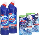 Glorix extended power ocean fresh Bleek 2x750ml + 2x wc blok ocean power 5