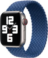 Geschikt voor Apple Watch Bandje 42/44/45mm - Gevlochten Nylon - Blauw - Maat L