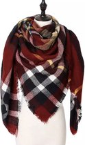 Emilie Scarves - sjaal - driehoeksjaal - geruit - rood - winter sjaal