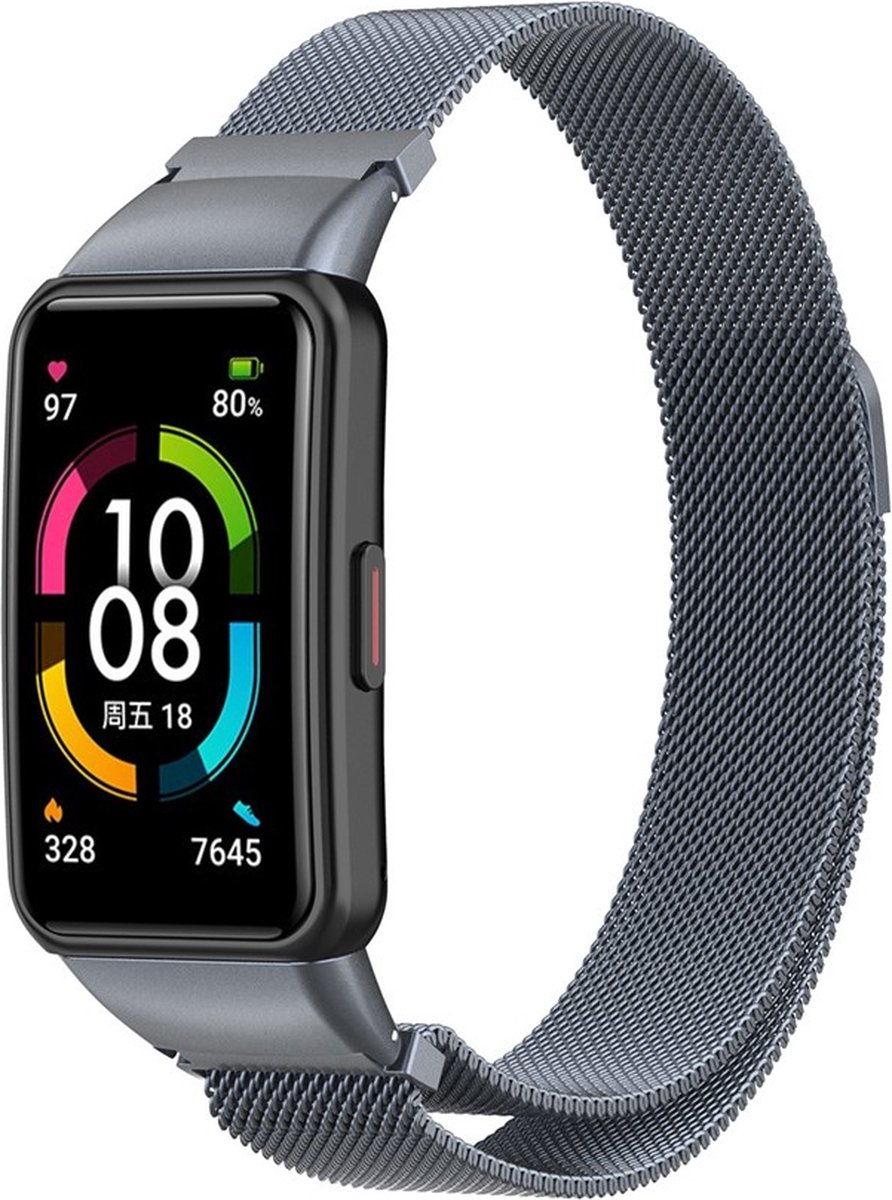 KELERINO. Milanees bandje geschikt voor Huawei Band 6 - Grijs