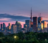 Skyline van Toronto stad en CN Tower bij zonsondergang - Fotobehang (in banen) - 450 x 260 cm