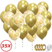 Ballons d' or d' or Confettis Ballons anniversaire Décoration de Fête de mariage Ballons Décoration hélium 35 Pièces