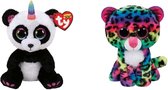 Ty - Knuffel - Beanie Boo's - Paris Panda & Dotty Leopard