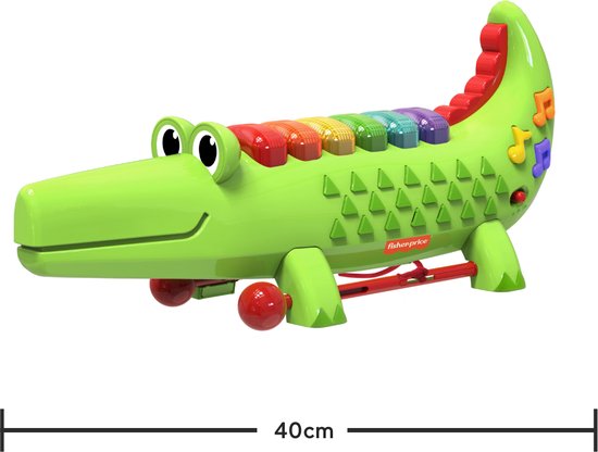 Fisher-Price Krokodil Xylophone - Interactief speelgoed - Spelend Leren - Kinderliedjes – Muziekinstrument – Speelgoed voor kinderen vanaf 1 jaar - Fisher-Price