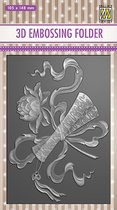 EF3D026 Nellie Snellen 3D Embossing Folder - Diploma - afstuderen of geslaagd - papierrol met bloem