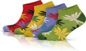 Enkelsokken | Laag uitgesneden Katoenen sokken | Kleurijk sokken | Warme sokken | Coole sokken | Grappige sokken | voor dames | 4 paar