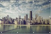 Strand en skyline van de Amerikaanse stad Chicago - Foto op Tuinposter - 120 x 80 cm