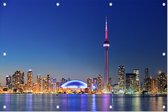 De stedelijke skyline van Toronto in neon verlichting - Foto op Tuinposter - 120 x 80 cm