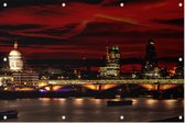 Nachtelijke blik op Saint Pauls Cathedral in Londen - Foto op Tuinposter - 60 x 40 cm