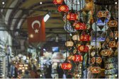 Verschillende oude lampen op de Grand Bazaar in Istanbul - Foto op Tuinposter - 150 x 100 cm