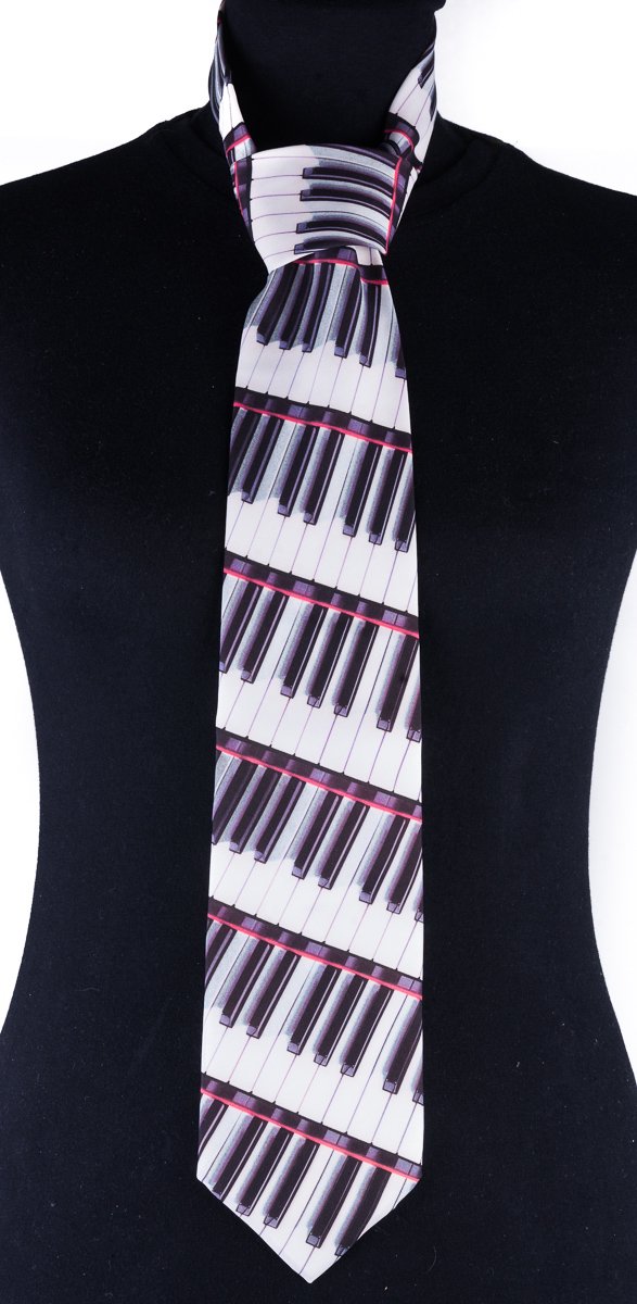 Designer stropdas pianotoetsen (spiraal)