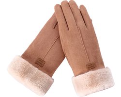 Handschoenen - Dames - Fleece - Touchscreen - Bruin - One size