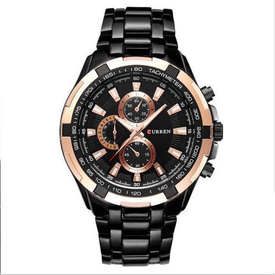Curren Heren Horloge Zwart-Goud RVS 45MM Model 2018 | bol.