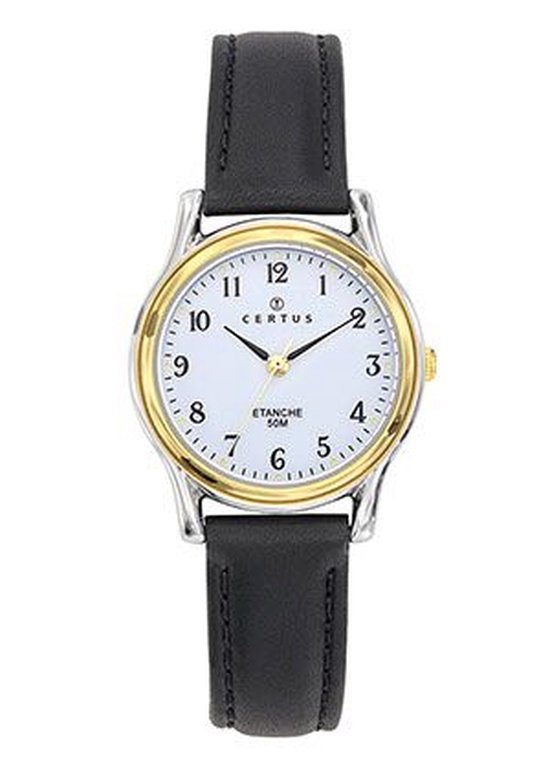 Dameshorloge zwart leren band hot sale