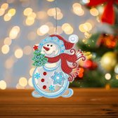 Diamond Painting - hangende kerst verlichting - Sneeuwpop