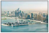 Panoramische luchtfoto van de Dubai Marina skyline - Foto op Akoestisch paneel - 90 x 60 cm
