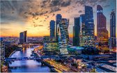 Wolkenkrabbers in het business centrum van Moskou   - Foto op Forex - 120 x 80 cm