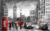 Karakteristieke tekening van het straatbeeld van Londen - Foto op Forex - 90 x 60 cm