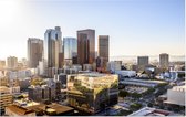 De skyline van downtown cityscape Los Angeles - Foto op Forex - 90 x 60 cm