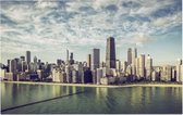 Strand en skyline van de Amerikaanse stad Chicago - Foto op Forex - 60 x 40 cm