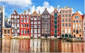 Typisch Hollandse koopmanshuizen in hartje Amsterdam - Foto op Forex - 90 x 60 cm
